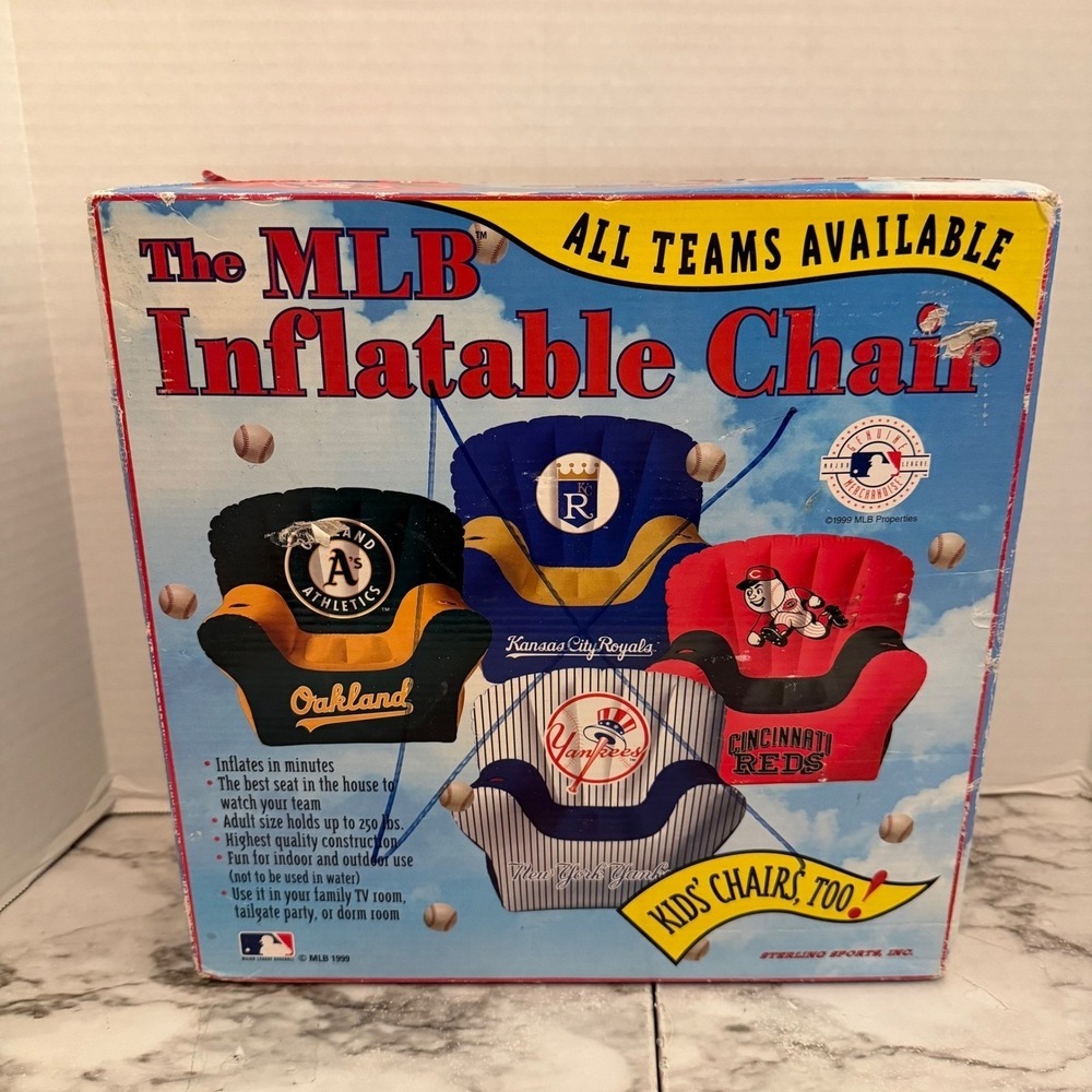 Vintage Sterling Sports MLB Inflatable Chair Texas Rangers 1999 NEW unopened bag